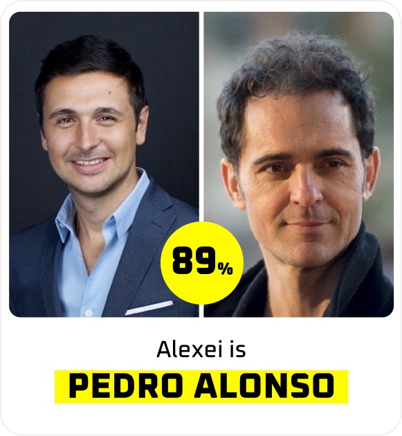 Alexei looks 89% like Pedro Alonso